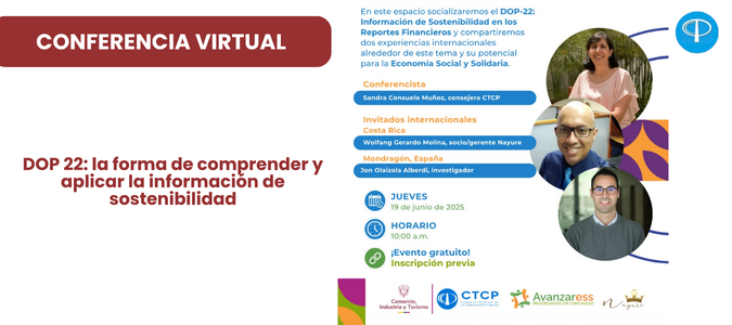Noticia CTCP presenta la conferencia virtual internacional DOP 22: la forma de comprender y aplicar la información de sostenibilidad